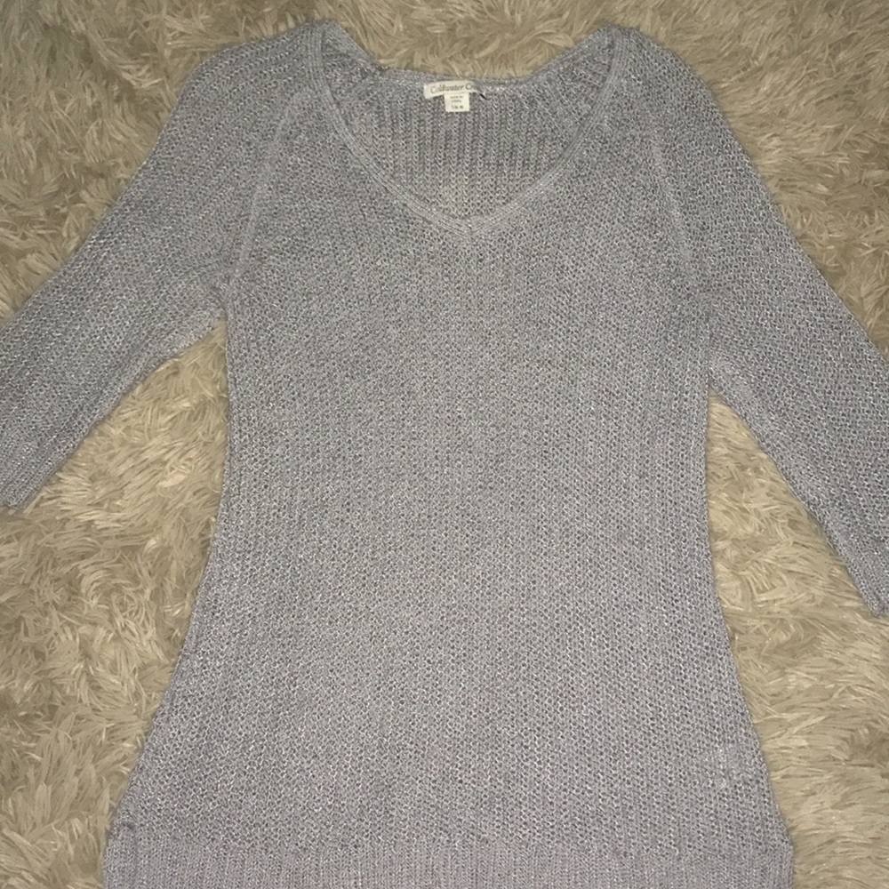 Steel Grey Cable Knit Top